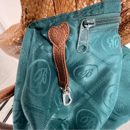 Brighton  Breeland Golden Bronze Snake Print Shoulder Bag, In Excellent Condition