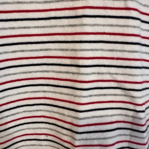 Tommy Hilfiger  Womens Short Sleeve Scoop Neck Shirt, Red White Blue Stripes, Med