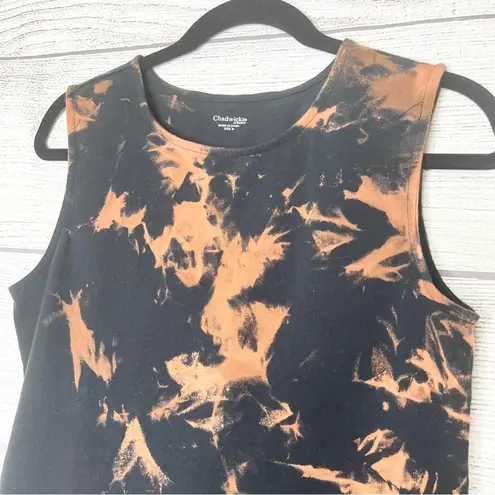 Hand Dyed Black Bleach Tie Dye Tank Top Size Medium