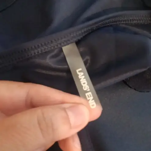 Lands' End  Navy Tankini Top Adjustable Strap Navy Blue Underwire Womens 24w DD