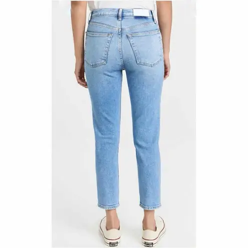 RE/DONE 90s High Rise Ankle Crop Jeans Bright Faded Blue Size 30