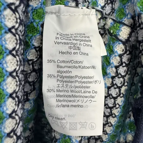 J.Crew Button Up Polo Midi Dress XS Blue Green Collared Wool Slits Tennis Preppy