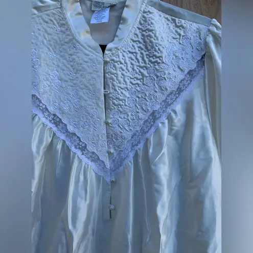 Gunne Sax Vintage Character Lingerie Dress White Prairie Dress Long Sleeve