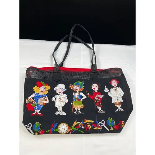 Colorful Womens Large Mesh Tote Bag SKU 7552 Black