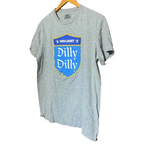 Bud Light Unisex Dilly Dilly Blue Gray Graphic T Shirt Size Large Gray