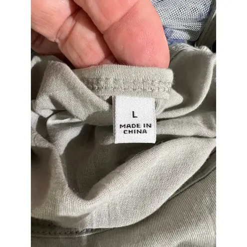 Johnny Was Logan Embroidered Mesh Tiered Maxi Dress Boho Floral Blue Large