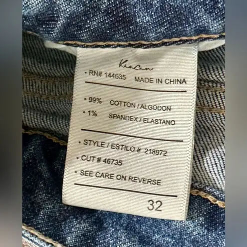 KANCAN high rise jean shorts size 32 cuffed Blue
