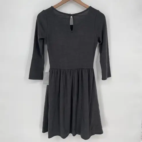 Collective Concepts Gray Knit Fit Flare Dress With Keyhole Back Size S
