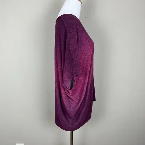 Clara Sun Woo Top Womens XL Purple Dolman Sleeve V