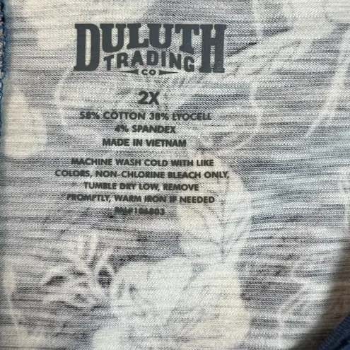 Duluth Trading Co Dress Womens 2X To N Flow Maxi Blue Floral Plus High Low New