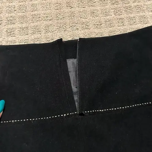 Dalia Collection Pencil Skirt Womens 12 Black Tan Top Stitch Vintage 90s Y2K