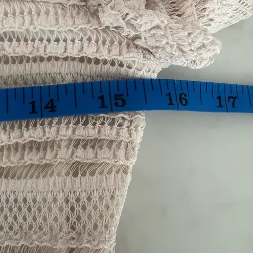 New NSR Beige Nordstrom Crochet Midi Dress Small Long Sleeve BOHO Lined