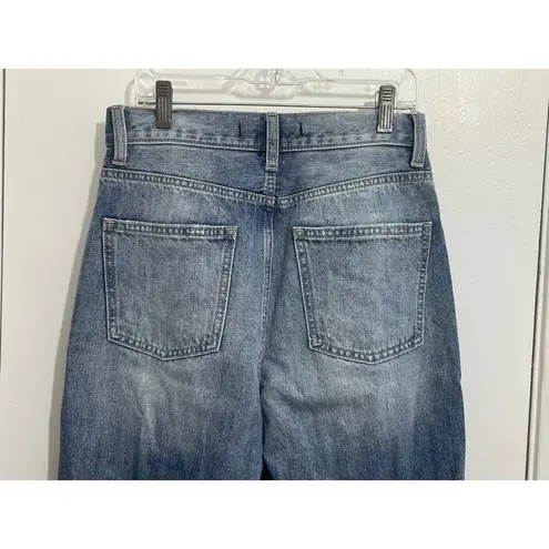Willow & Root Jeans Size 26 High Rise Vintage Dad Jean Distressed Festival Blue