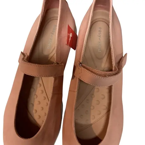 Easy Spirit Women's Cacia Round Toe Mary Jane Leather Ballet Flats Pink Size 9 W