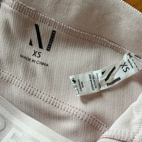 Gym Sport Set Two Pieces Set Tape Leggings Bustier Sport Bra Tape Bustier Yoga Pink Size XS