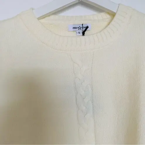 NWT Area Stars Classic Cream Gilly Cable Knit Sweater Top