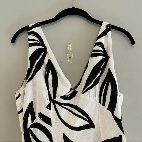 Paper Heart Anthropologie White Black Maxi Dress Abstract Floral Size Medium
