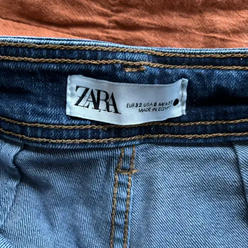 ZARA ZW COLLECTION HIGH WAIST MARINE STRAIGHT JEANS