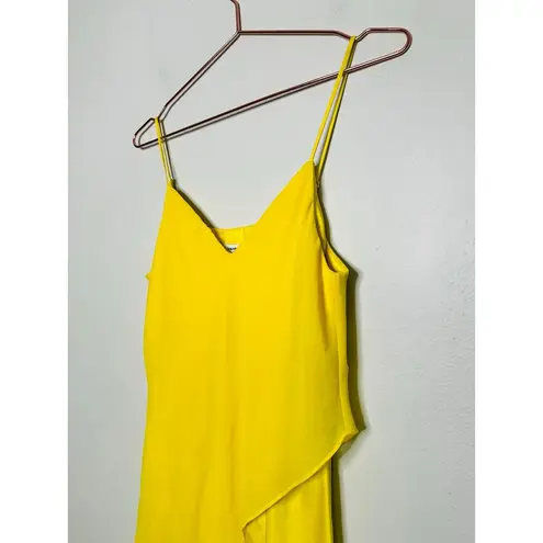 SAUNDERS COLLECTIVE Women's Yellow Lara Slip Satin Cocktail Dress Size 2