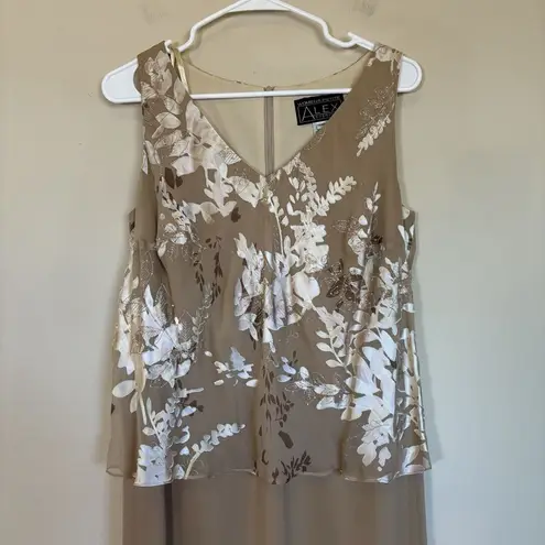 Alex Evenings Women's Gold 2-Piece Dress & Jacket Formal Wear | Size 14WP