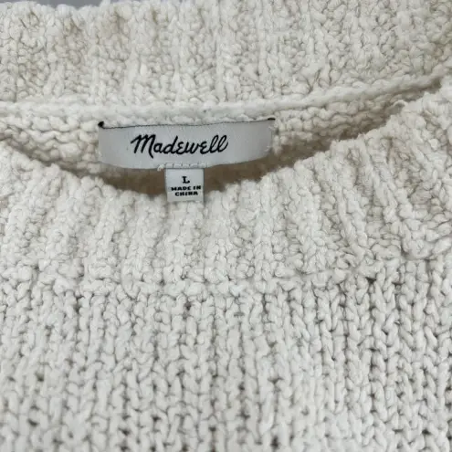 Madewell  Montford Fringe‎ Pullover Sweater, Pearl Ivory, Size L, Women’s Cropped