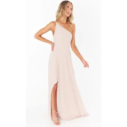 Show Me Your Mumu NWOT SMY MuMu Shannon One Shoulder Formal Dress Maxi‎ Size XS Dusty Blush Crisp