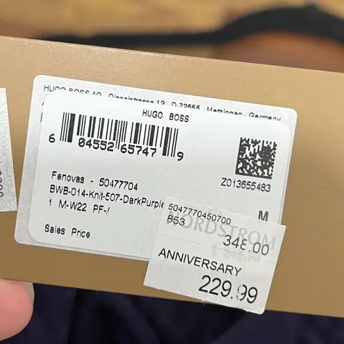 Hugo Boss  Womens Skirt Medium $229 NWT Dark Purple Pleated Knit Stretch Designer