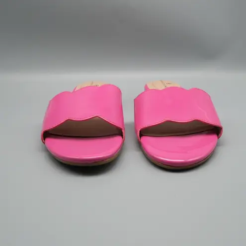 Bandalino Women's Pink Kayla Sandals Leather Scalloped Slide Size 8M