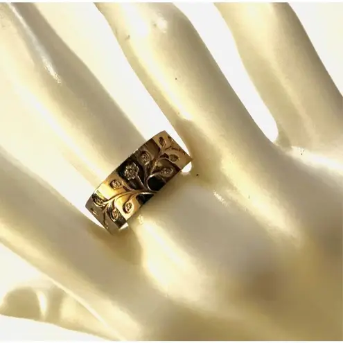 Steel Time Stainless Steel Gold Tone Ring Size 8