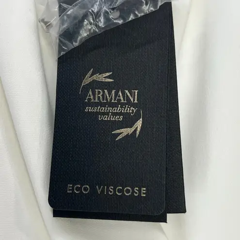 Giorgio Armani Cady Wrap Midi Dress 46 US 10 White Cap Sleeve Timeless Luxury