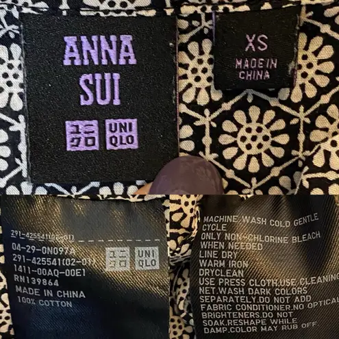 Anna Sui x Uniqlo Cotton Print Midi Dress size XS