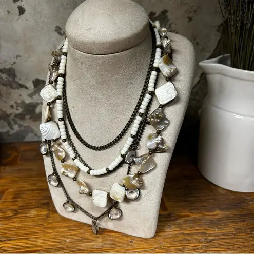 Cookie Lee 'Natural Beauty' 5 Strand Mixed Media Statement Necklace: Size 15-20"