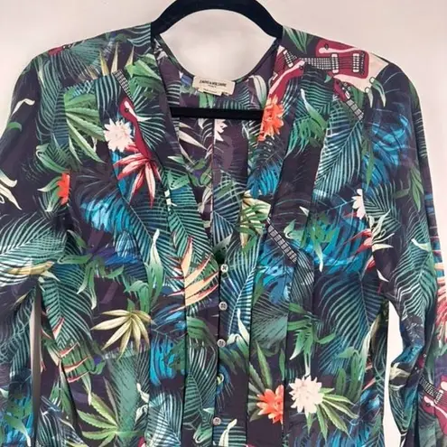 Zadig & Voltaire Women's Roux Jungle Maxi Shirt Dress XS Button Down Guitars