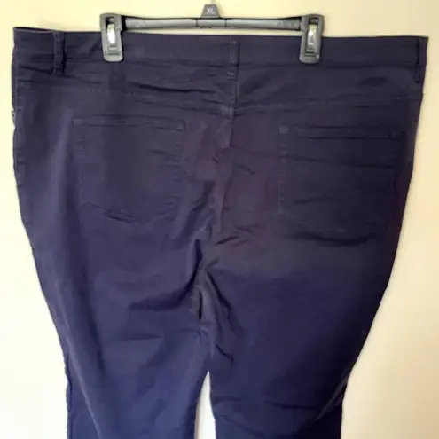 LOGO By Lori Goldstein LOGO Lori Goldstein Women's Plus Bootcut Twill Pants Navy Blue 24W