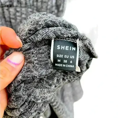 SheIn Grey Ribbed Dress officer, work, synced‎ waist, long sleeve E9