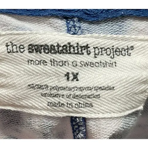 The Sweatshirt Project Tunic Top Shirt Tie Dye Blue White Size 1X