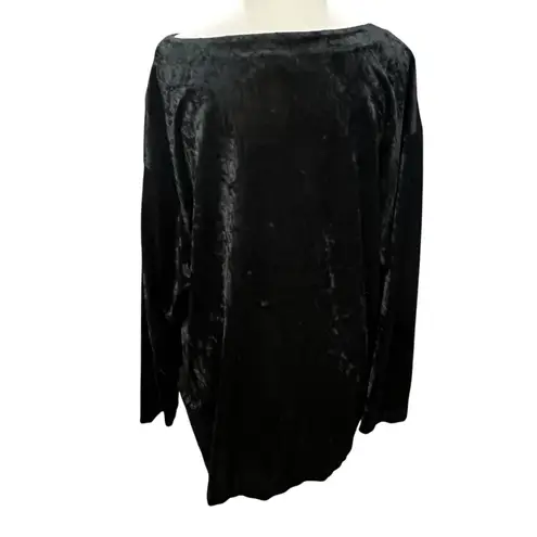 Vintage Fritzi California Velvet Top Large Black Soft Whimsygoth Grunge Made USA