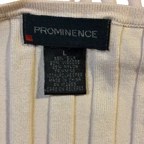 Prominence Women's Pink Ribbed Knit Square Neck Ruffled Long Sleeve Sweater L Size L