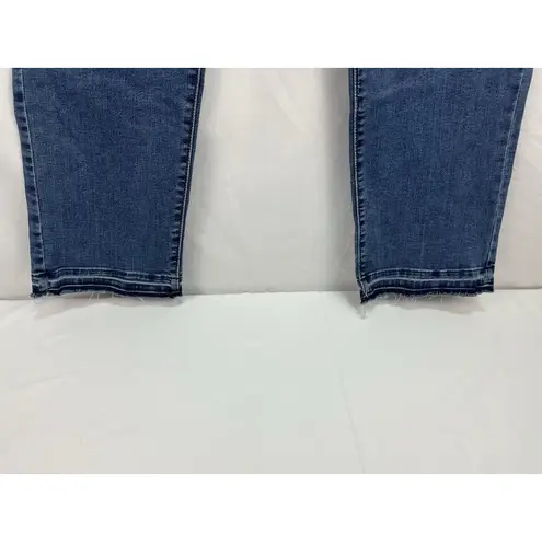 Denizen From Levi's Women's High Rise Ankle Straight SZ 14 Super Flex Distressed Blue