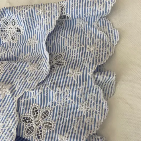 Hummingbird Light Blue Striped Off Shoulder Blouse