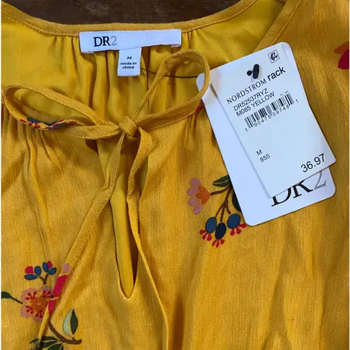 DR2 by Daniel Rainn Yellow Coquette Floral Dress Tie