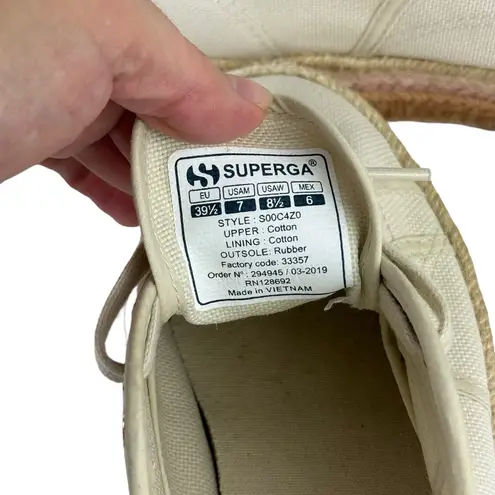 Superga  2790 Cotropew Light Sand Beige Canvas Colour Rope Platform Sneakers 8.5