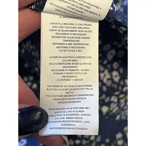 Michael Kors Michael‎ Kors Shirt Blue Floral Print Off the Shoulder Size Small Modern Career