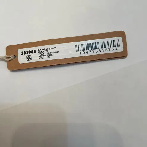 SKIMS Everyday Sculpt Bralette Onyx Black Size 3X NEW