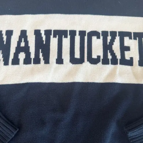 The Thoughtful Design Group navy blue NANTUCKET Intarsia Crewneck Sweater sz XS