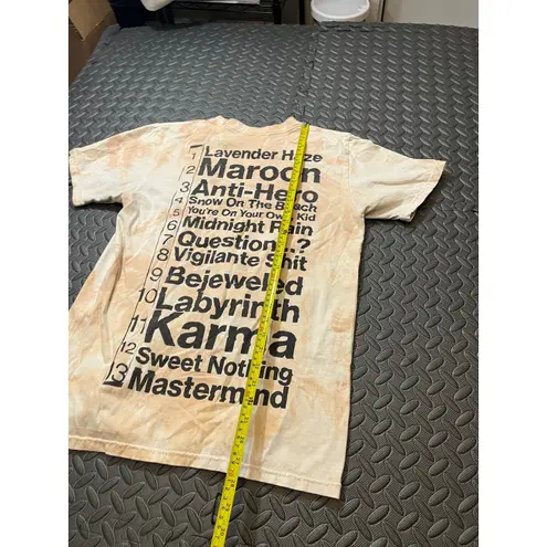 Taylor Swift Midnights Marbled Tie Dye Double Sided Graphic Tee Shirt M Peach