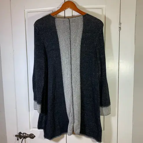 Habitat Clothes to Live In Women Knit V Neck Tunic Sweater Small Artsy Lagenlook Black