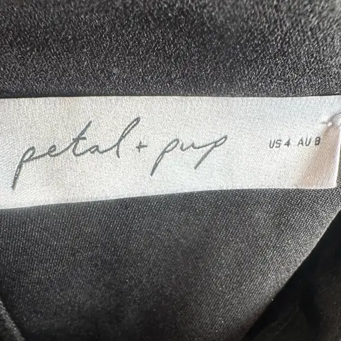 Petal and Pup black high neck flutter sleeve backless midi dress size 4