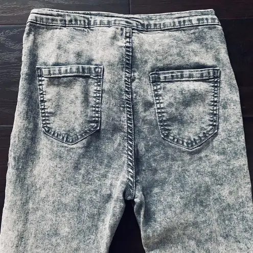 Classic Fashion Vintage 80s Grey Acid Washed High Rise Jeggings/Leggings Size L Size M