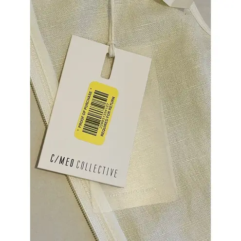 C/MEO COLLECTIVE Linen Blend Cropped Ruffle Tank Blouse size S NWT Ivory